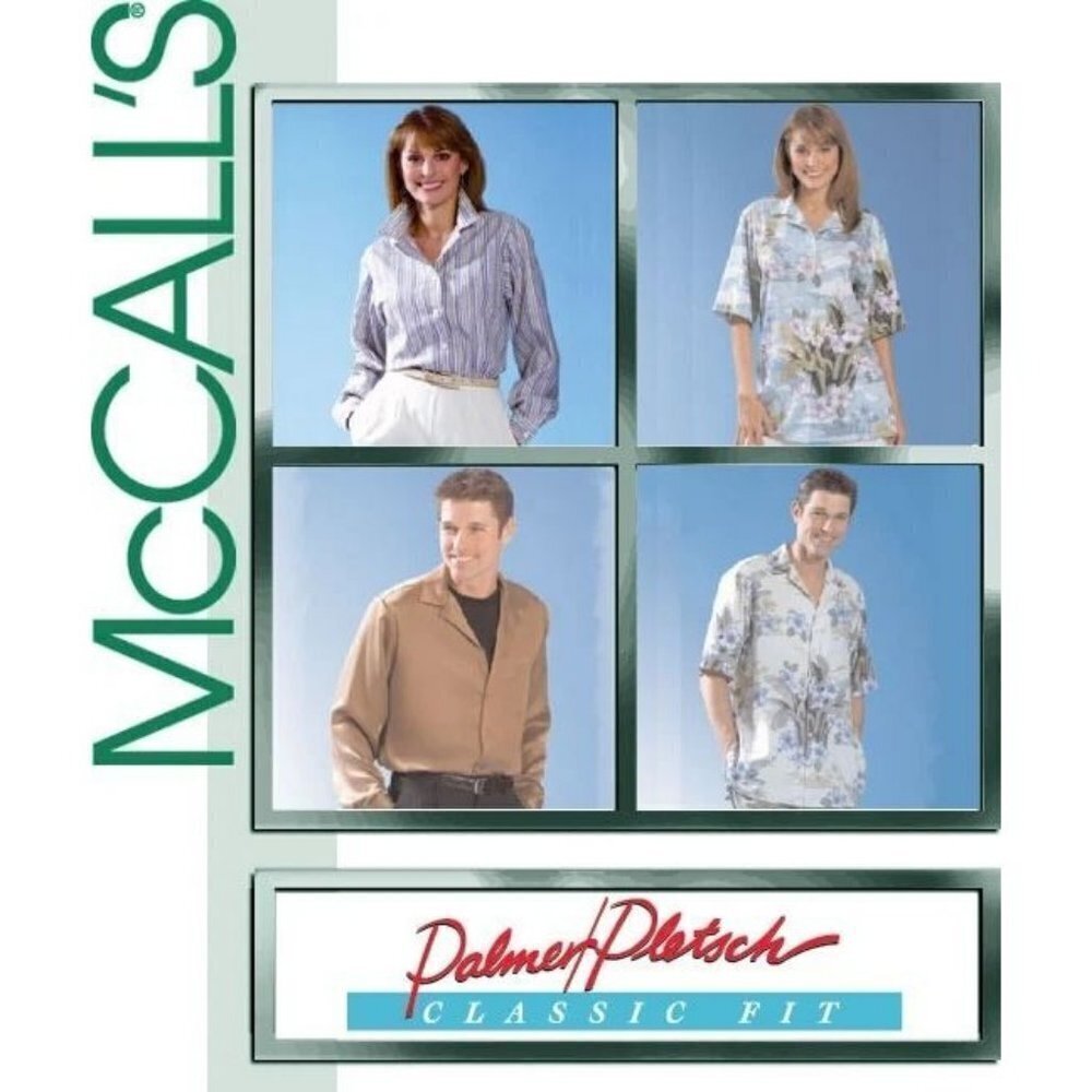 McCall's Sewing Pattern 4518 Shirts Short Long Sleeve Unisex Size‎ 42" to 48"